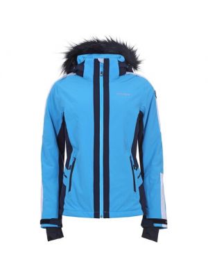 Горнолыжная куртка ICEPEAK, средней длины, силуэт прилегающий, съемный капюшон, карманы, снегозащитная юбка, карман для ски-пасса, ветрозащитная, влагоотводящая, герметичные швы, вентиляция