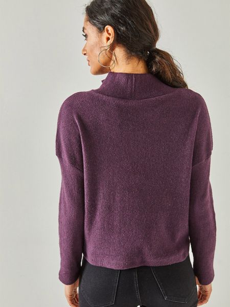 Пуловер на молнии Olalook фиолетовый