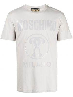 Tricou din bumbac cu imagine Moschino gri