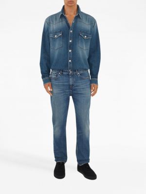 Chemise en jean avec manches longues Burberry bleu