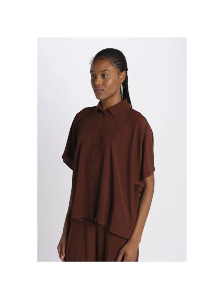 Camisa de seda Momoni marrón