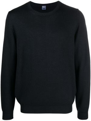 Sweter wełniany filcowy Fedeli czarny