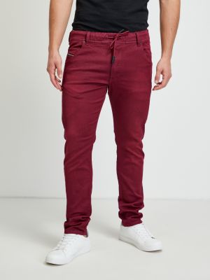 Slim fit priliehavé skinny fit džínsy Diesel vínová