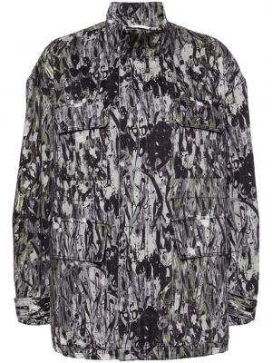 Oversized jakna s cvetličnim vzorcem s potiskom Jnby siva