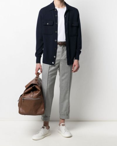 Pantalones de cintura alta Brunello Cucinelli gris