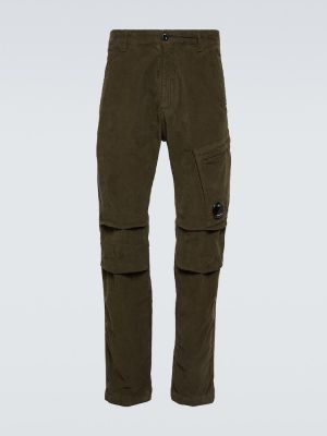 Proste spodnie sztruksowe C.p. Company zielone