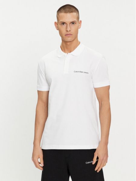 Polo marškinėliai Calvin Klein Jeans balta