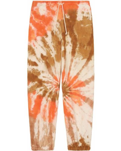 Памучни панталон с tie-dye ефект Alanui оранжево