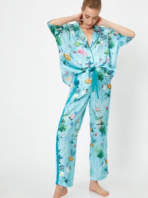 Květinové pyžamo Koton modré