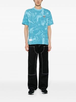 T-shirt aus baumwoll mit print mit camouflage-print Aape By *a Bathing Ape® blau