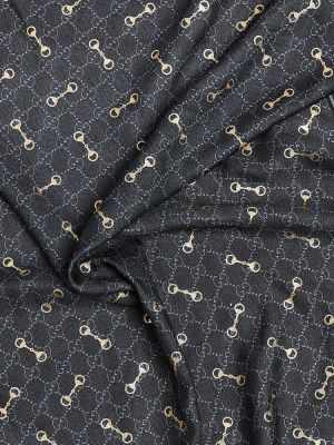 Hedvábný šál Gucci černý