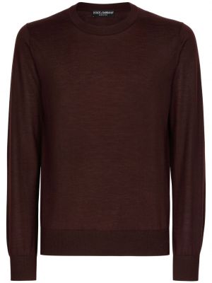 Džemper od kašmira Dolce & Gabbana smeđa