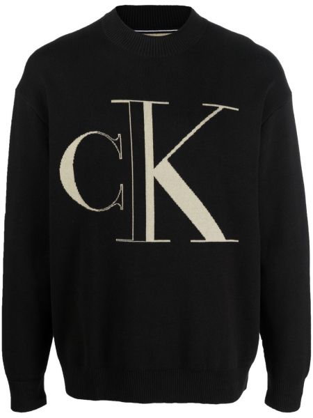 Rund hals sweatshirt Calvin Klein Jeans svart