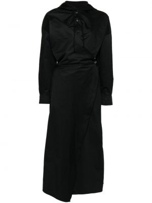Dlouhé šaty s kapucňou Diesel čierna