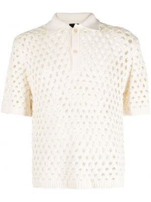 Tinklinis medvilninis polo marškinėliai Stüssy balta