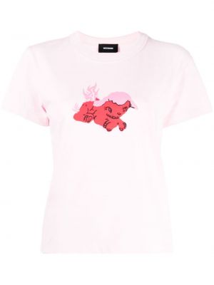 T-shirt con stampa We11done rosa