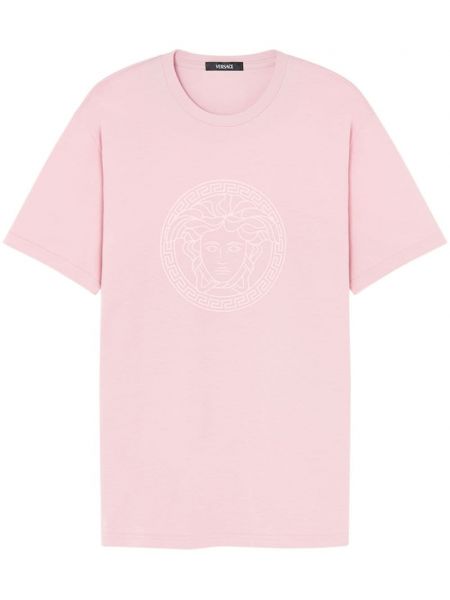 Raštuotas marškinėliai Versace rožinė