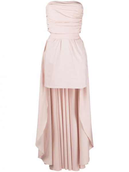 Коктейлна рокля с панделка Masterpeace розово
