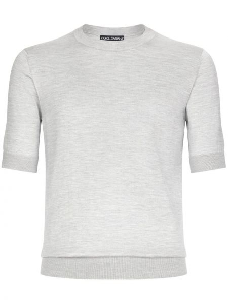 Hedvábné tričko Dolce & Gabbana šedé