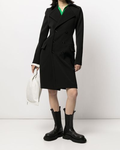 Vlněný kabát Bottega Veneta černý
