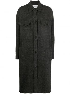 Vlněný kabát Marant Etoile šedý