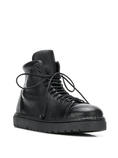 Nėriniuotos auliniai batai su raišteliais Marsell juoda