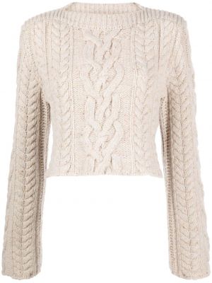 Chunky woll pullover Low Classic weiß