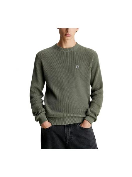 Sweter bawełniany Calvin Klein Jeans zielony