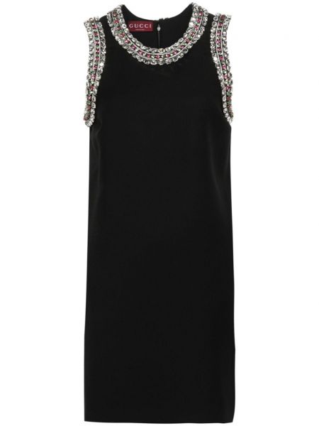 Mini haljina s kristalima Gucci crna