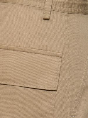 Pamučne hlače ravnih nogavica Yohji Yamamoto bež