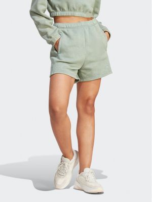 Voľné fleecové priliehavé športové šortky Adidas zelená
