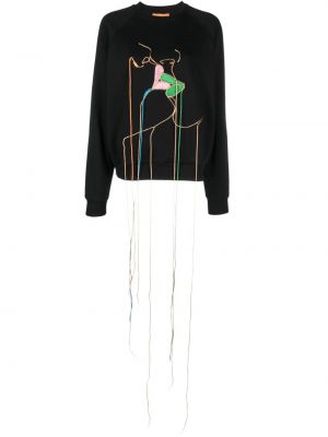 Sweatshirt mit rundem ausschnitt mit drapierungen Stine Goya schwarz