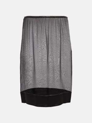 Hedvábné mini sukně Saint Laurent černé