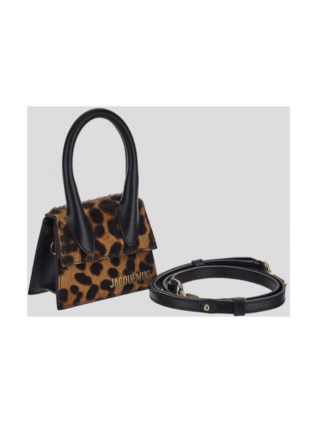 Shopper handtasche mit print mit leopardenmuster Jacquemus braun