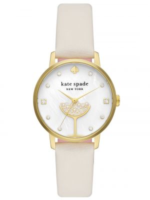 Кожаные часы с кожаным ремешком Kate Spade New York белые
