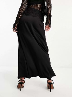 Атласная длинная юбка Naanaa черная