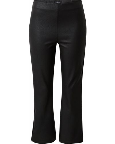 Pantaloni cu talie înaltă din viscoză din poliester Lindex - negru
