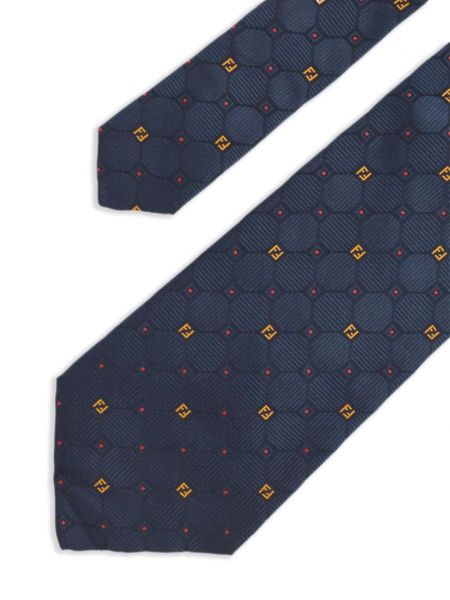 Žakardinis šilkinis kaklaraištis Fendi Pre-owned