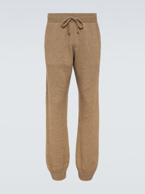 Pantaloni sport din cașmir Auralee maro