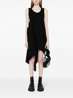 Sukienka bawełniana asymetryczna Yohji Yamamoto czarna