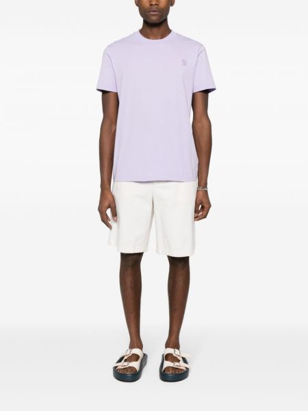 T-shirt brodé en coton Sandro violet
