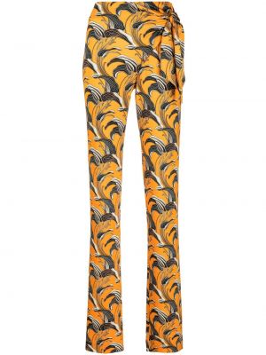 Панталон с принт с абстрактен десен Paco Rabanne оранжево