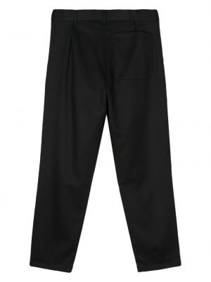 Jedwabne proste spodnie wełniane 4sdesigns czarne