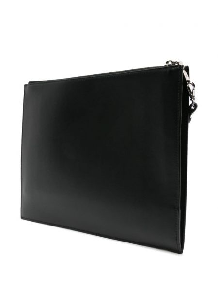 Kožená listová kabelka Etro čierna