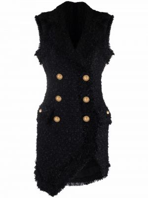 Tweed dobbeltspent dress Balmain svart