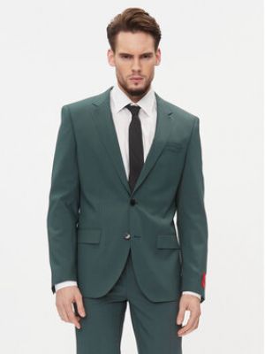 Slim fit oblek Hugo zelený