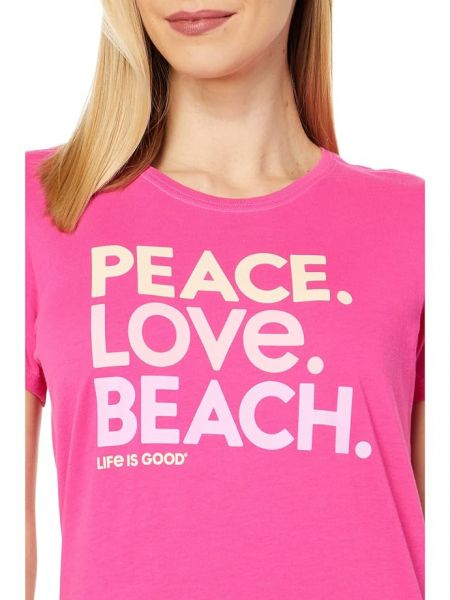 Пляжная футболка с коротким рукавом Life Is Good розовая