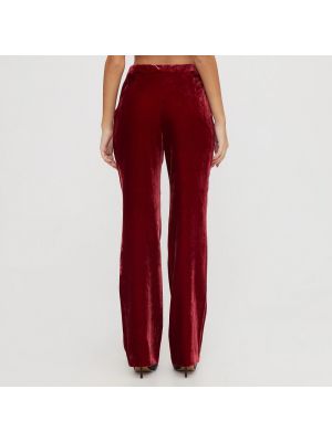 Welurowe spodnie Moschino czerwone
