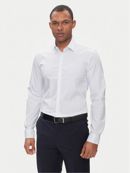 Košulja slim fit s printom Calvin Klein bijela