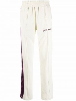 Pantaloni con stampa Palm Angels bianco